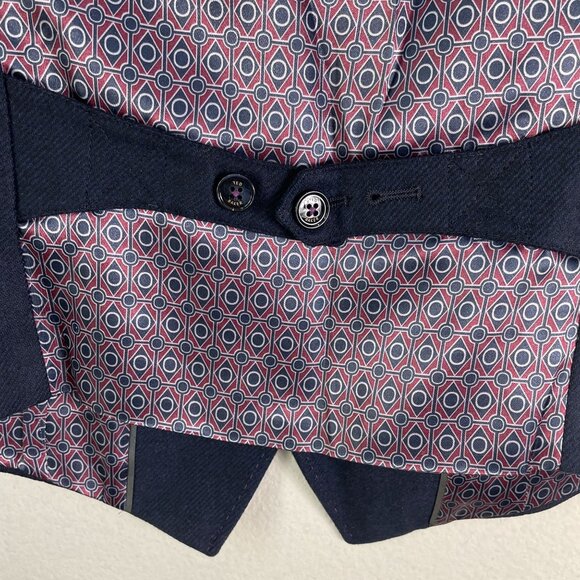 NEW $225 Ted Baker Mens US 34 Business Formal Navy Suit Vest Button Waistcoat - Picture 9 of 10